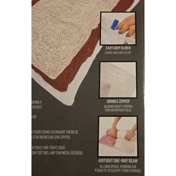 G-Force Roll & Pack Air-Tight Storage Bags 4-Piece Set Travel Size 25.5" X 20" D - Picture 4 of 5